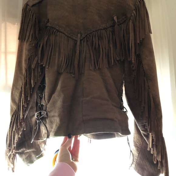 Women’s Authentic Vintage Leather Coat - Tan - Picture 3 of 5